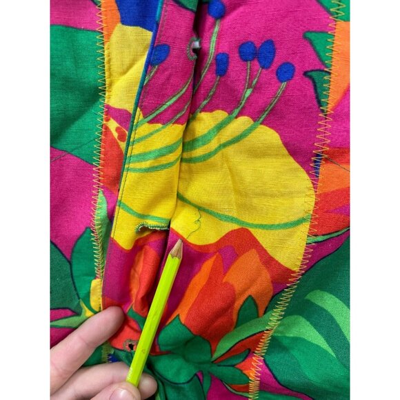 Diane Von Furstenberg Jacket Womens Plus 1X Multi Floral Lined Tropical Colorful - Picture 15 of 15